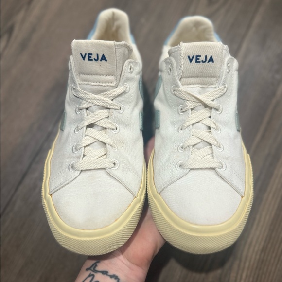 Veja White and Light Blue Sneakers - Picture 3 of 9